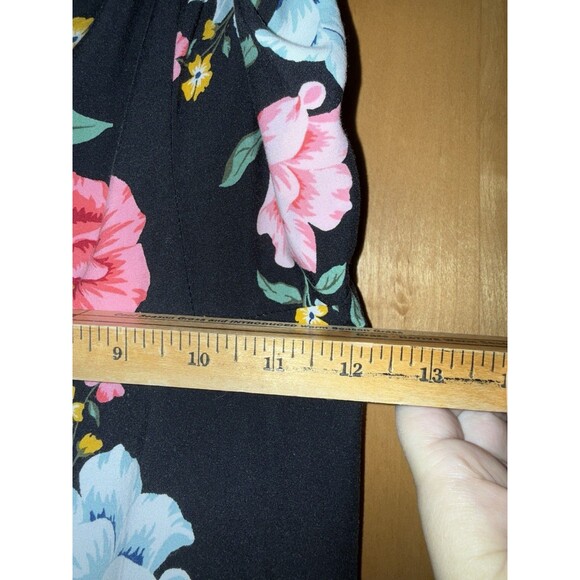 Old Navy Dress Womens Sz S Black Floral Fit & Flare Floral Stretch Adj Straps - Picture 4 of 7